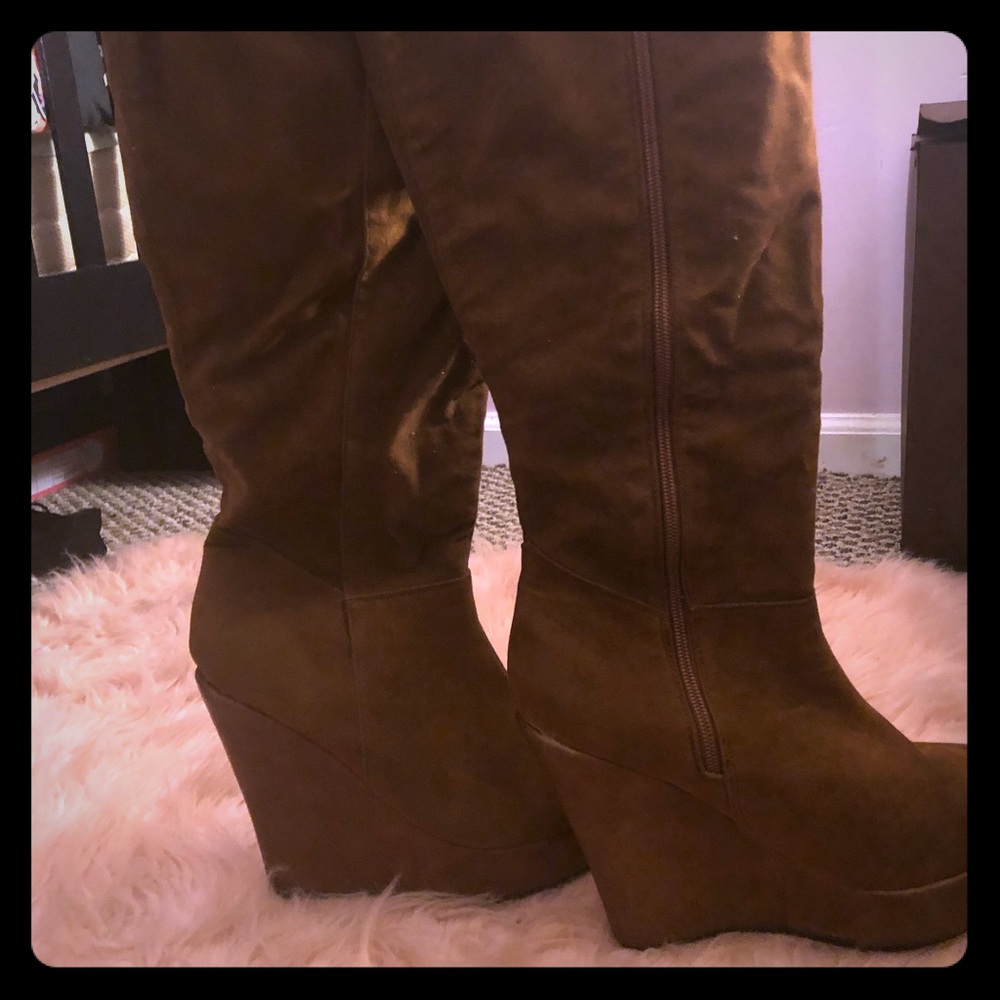 Brown Wedge Boots